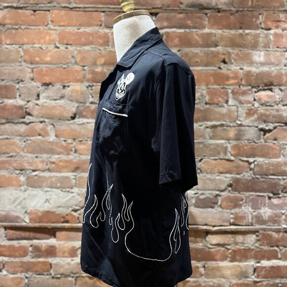 Local Authority LA “Mad Mickey” Flames Bowling Shirt - Picture 3 of 8